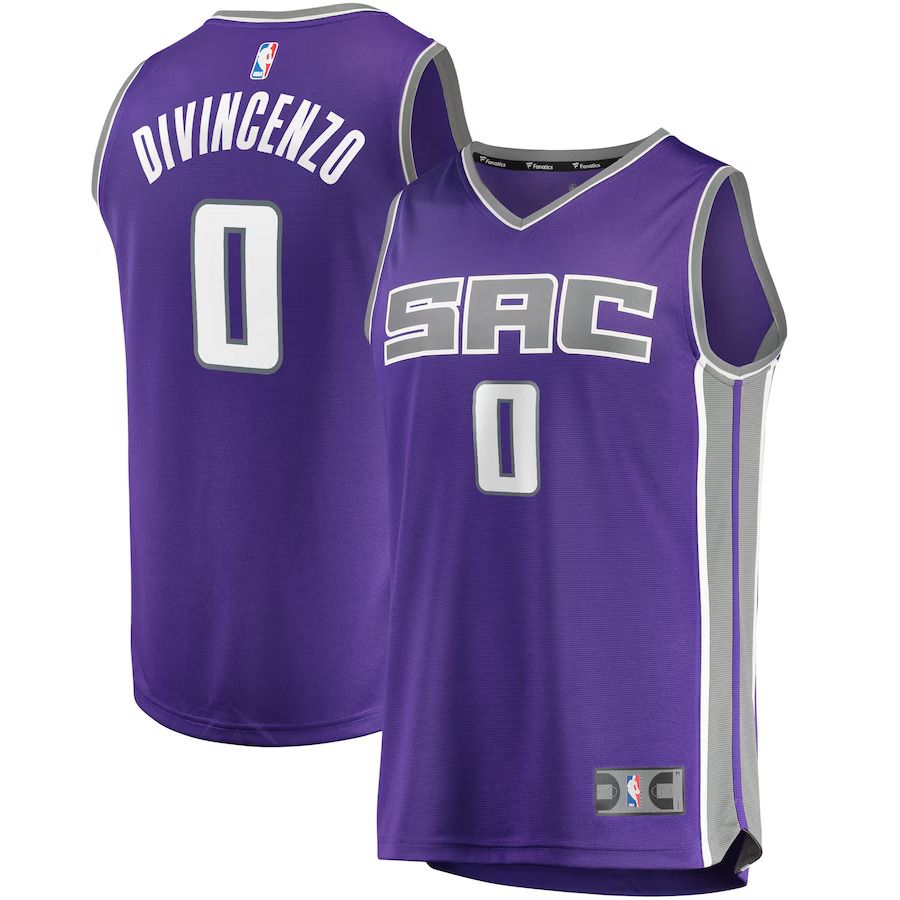 Men Sacramento Kings 0 Donte DiVincenzo Fanatics Branded Purple Fast Break Replica NBA Jersey